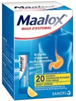 Maalox Maux D'estomac, Suspension Buvable Citron 20 Sachets à BOURBON-LANCY